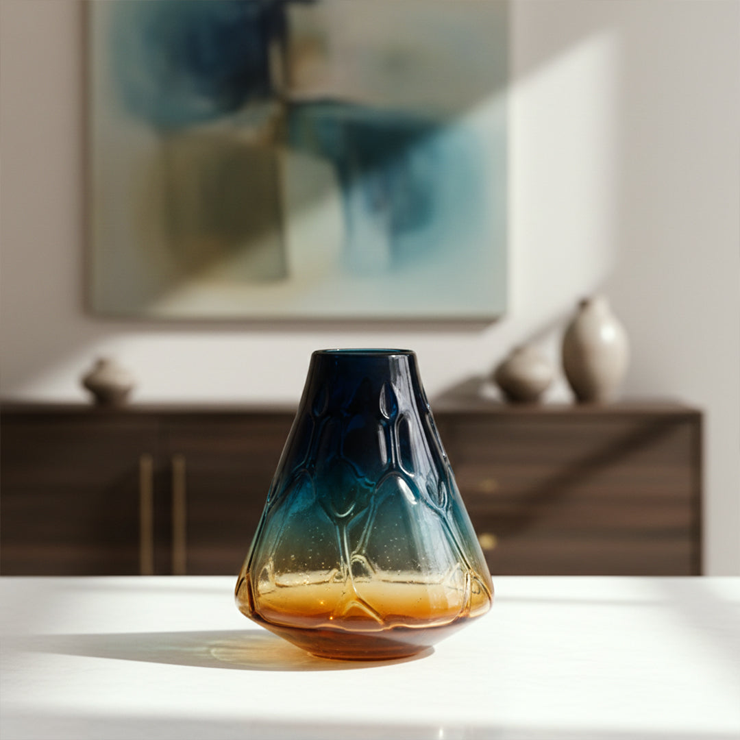 Amber Tide Glass Vase
