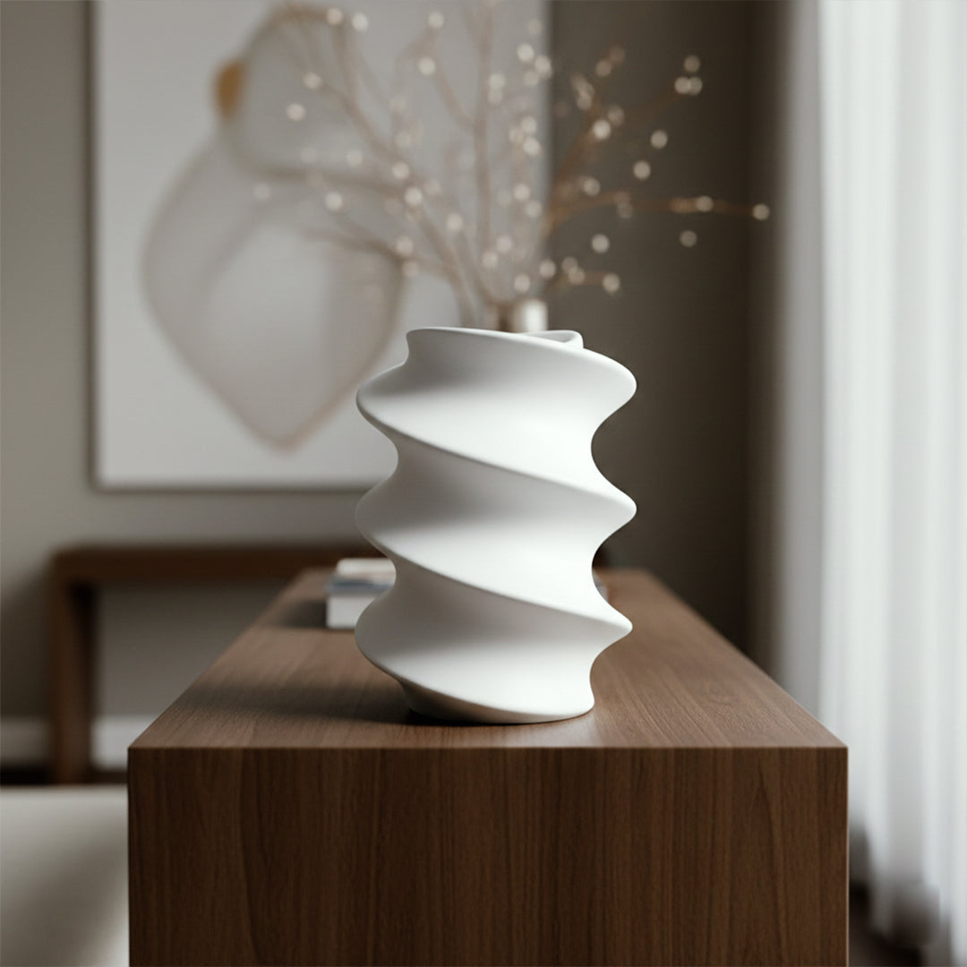 Helix Wave Ceramic Vase