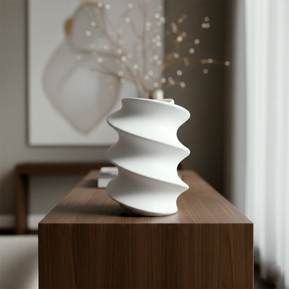 Helix Wave Ceramic Vase
