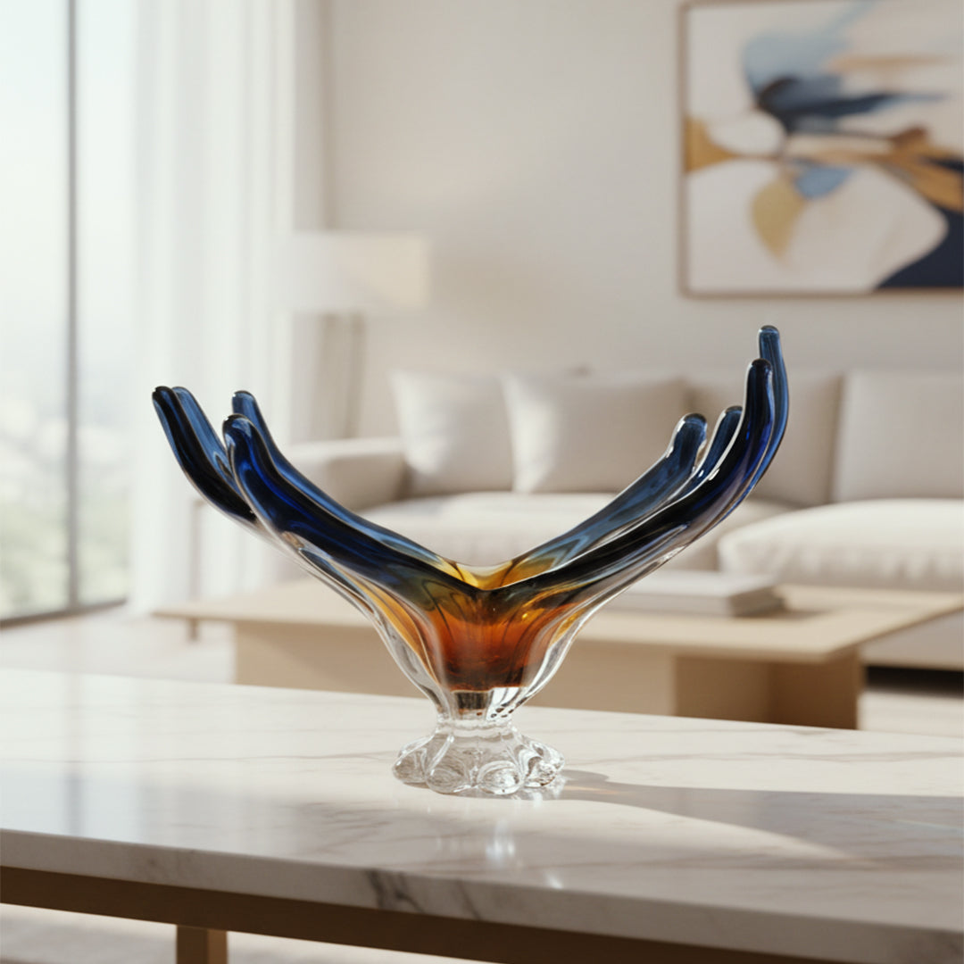 Aurora Wing Art Glass Sculpture