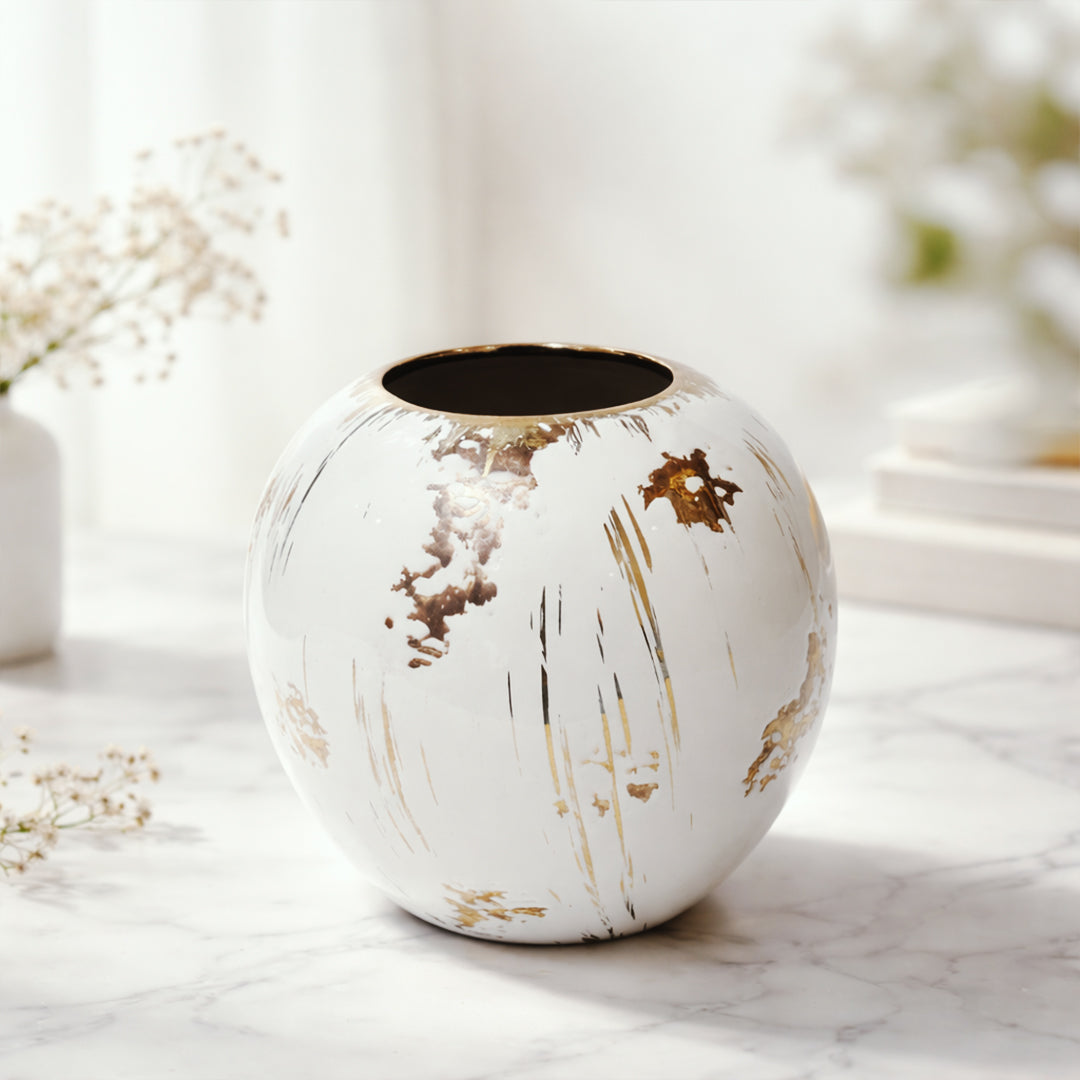 Aurora Gold Accent Ceramic Vase