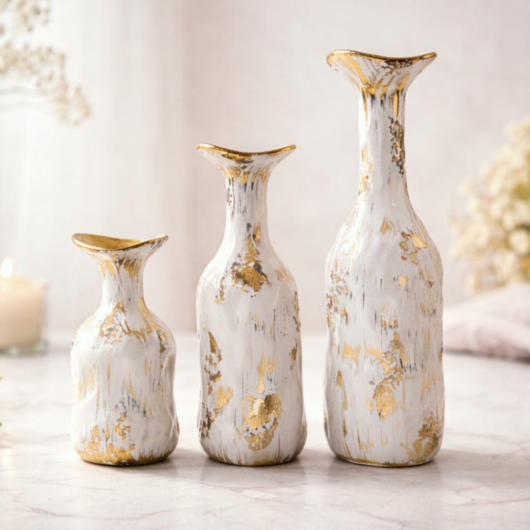 Golden Drift Ceramic Vase