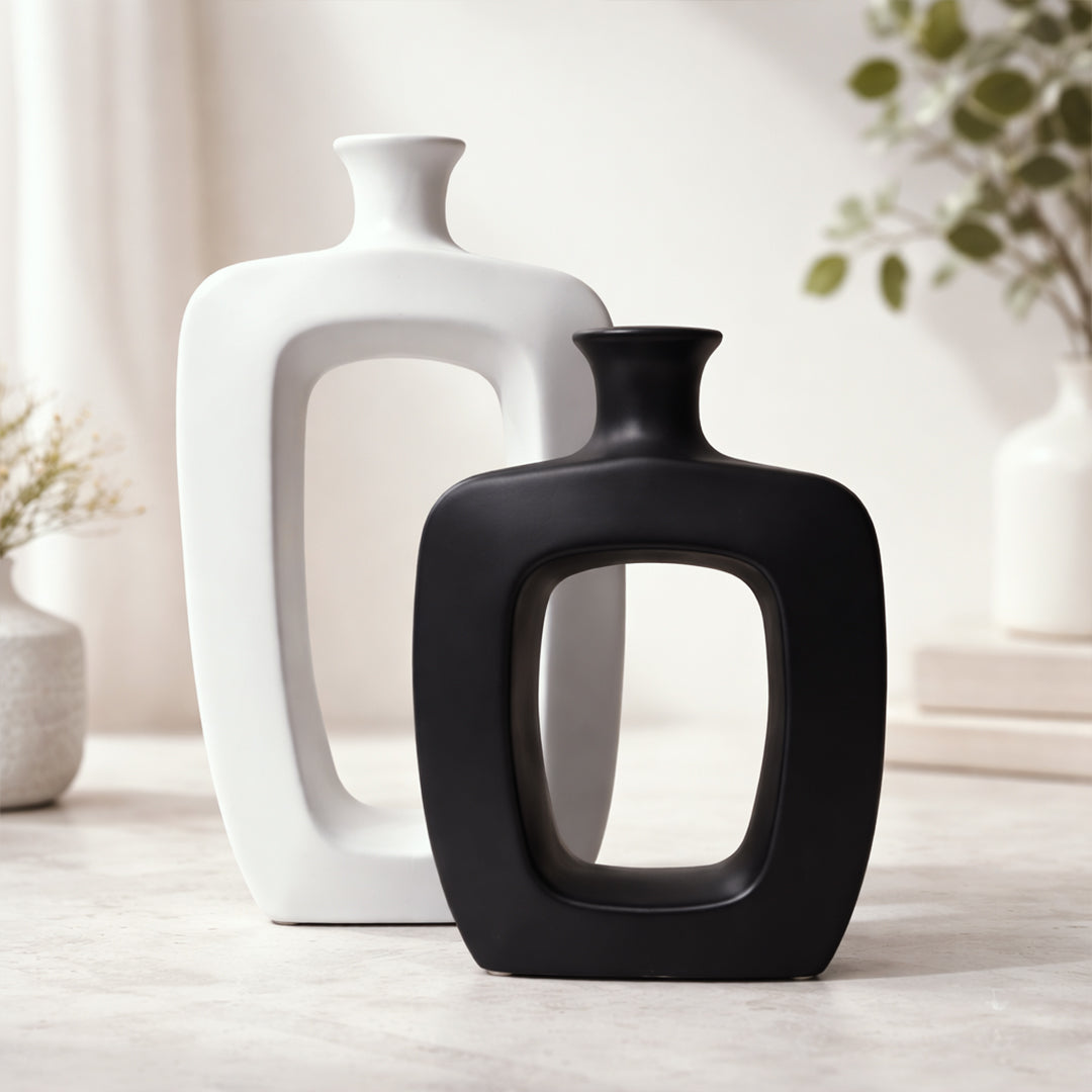 Ivory Arch Vase Set