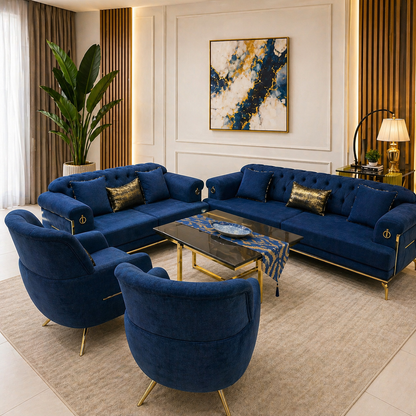 Royal Luxe Suede Sofa Set
