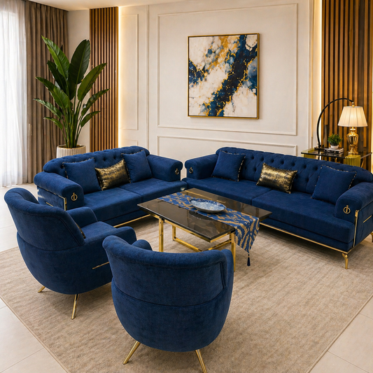 Royal Luxe Suede Sofa Set