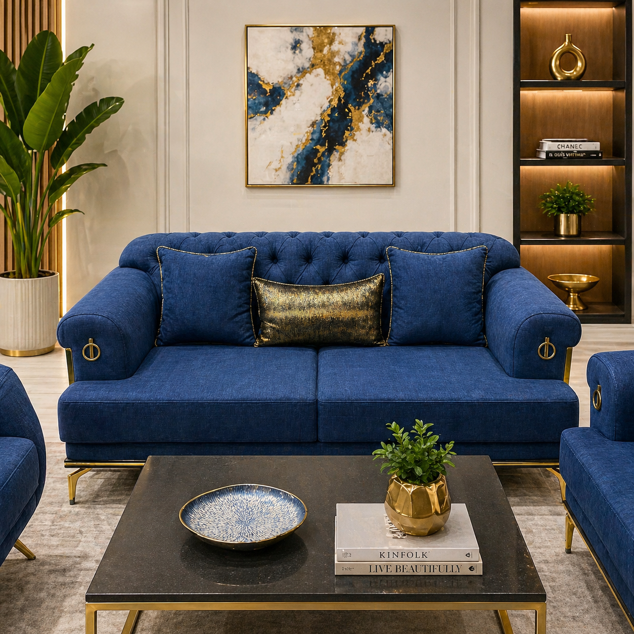 Royal Luxe Suede Sofa Set