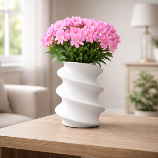 Helix Wave Ceramic Vase