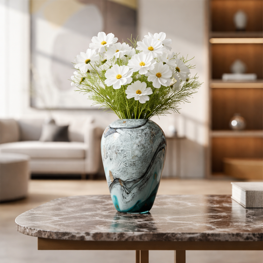 Marbled Glass Art Vase