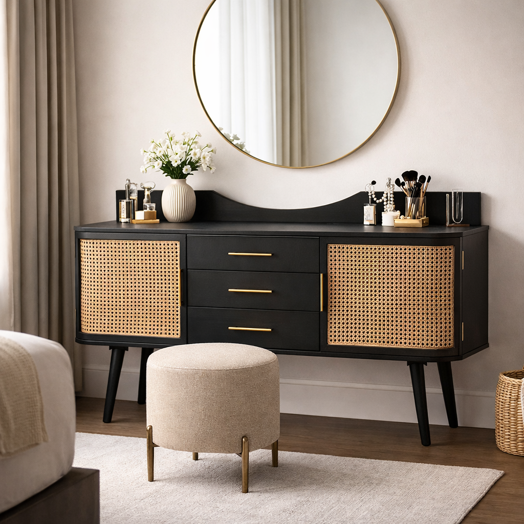 Rivano Cane Dressing Table